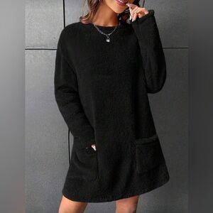 Cozy Black Sweater Dress